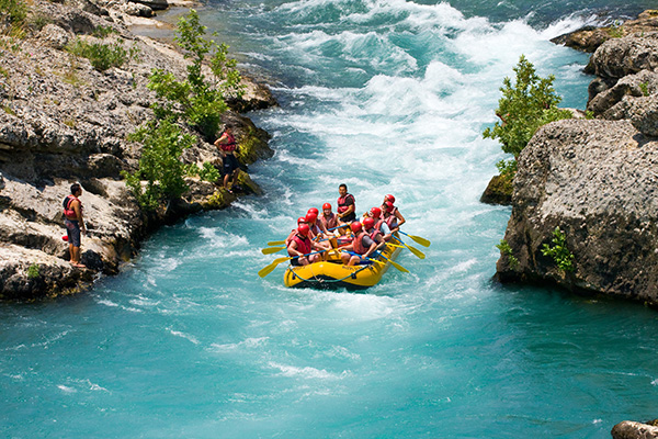 Rafting in a river