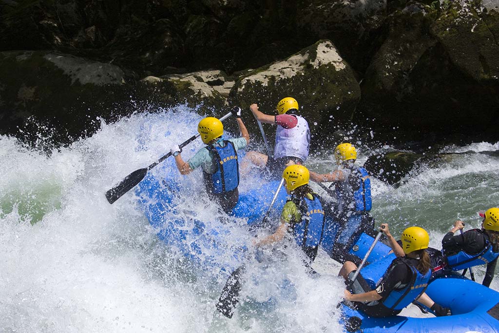 Rafting in a river