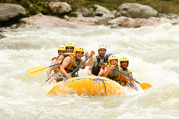 Rafting in a river