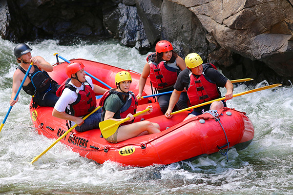 Rafting in a river